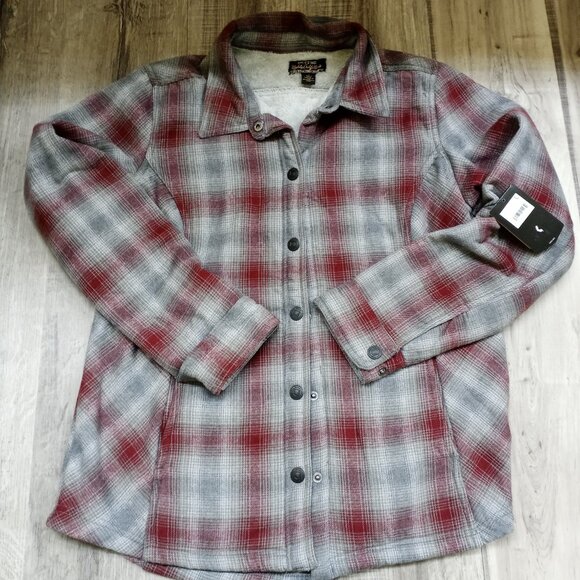 Women's Flannel Fleece Lined Snap Button Heavy Shirt Jacket NEW Lot of 2 - Picture 2 of 14